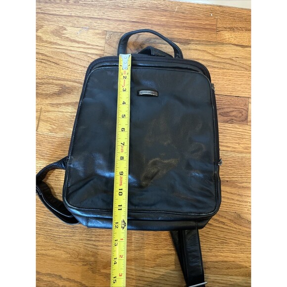 Wilson's Leather Pelle Studio Black Leather Medium Shoulder Backpack Butter Soft - Picture 15 of 15